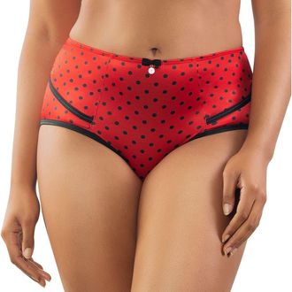Affinitas Charlotte High Waist Brief in Racing Red Dot at Nordstrom, Size 3X-Large