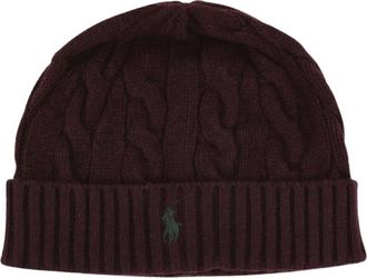 Polo Ralph Lauren Gorro de punto trenzado de lana y cachemira - Accessories - Hombre - Rojo - ONE SIZE