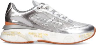 Premiata Sneakers, female, Gray, Size: 6 US Silver Sneakers with Chunky Sole
