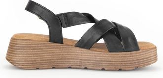 Gabor Platte sandalen - Dames - Sandalen - Zwart - 41 EU - Leer - Schoenen