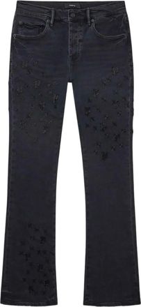 Purple Bootcut jeans met kralen - Zwart