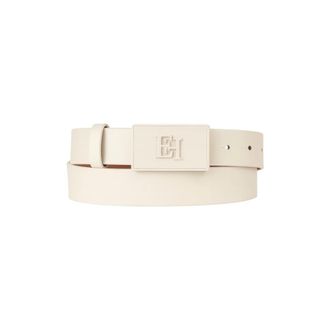 Elisabetta Franchi Rechthoekige Gesp Riem - Dames - Riemen - Wit - S - Accessoires
