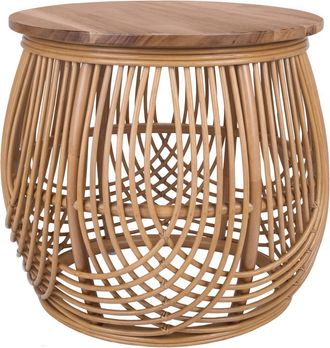 New Pacific Direct Arlo Rattan Side/ End Table w/ Wood Top