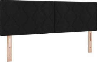 vidaXL Cabecero De Tela Geometric Con Cabecera Negro 160 Cm Tela Vidaxl