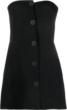 The Attico Bustier Blazer - Dames - Korte kleedjes - Zwart - S - Leer - Kleedjes