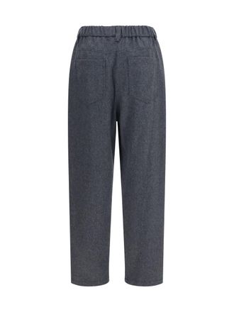 Brunello Cucinelli Womens Stretch Wool Pants Antracite Merino Ovis Aries Trousers