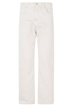 Eleventy Straight-Leg Sand-Colored Jeans with Concealed Closure and Classic Design