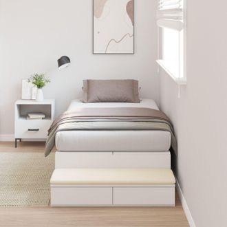 Berkfield Home Storage Bed Frame White Engineered wood 236.5 x 90 x 31.5 cm