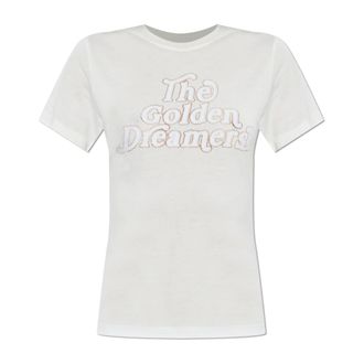 Golden Goose T-Shirts, female, Beige, Size: XS T-shirt The Golden Dreamers