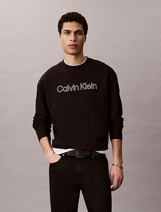 Calvin Klein Sudadera Bordada De Felpa De Algod&oacute;n