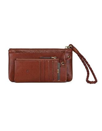OLD TREND Marigold Genuine Leather Modular RFID Zip Wallet in Brown at Nordstrom