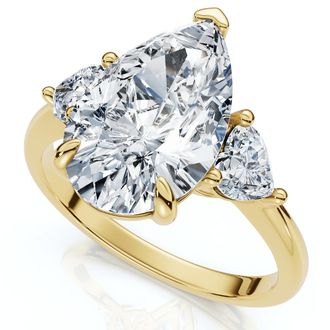 Pompeii3 Certified 3.40Ct Pear & Heart Engagement Ring 14k Gold or Platinum Lab Grown