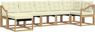 vidaXL Conjunto De Sof&aacute;s De Exterior 7 Uds. Blanco Y Crema Vidaxl