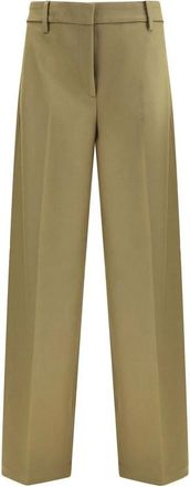 True Royal Klassieke Broek van Maagdelijke Wol - Dames - Straight fit broeken - Groen - XS - Wol - Broeken