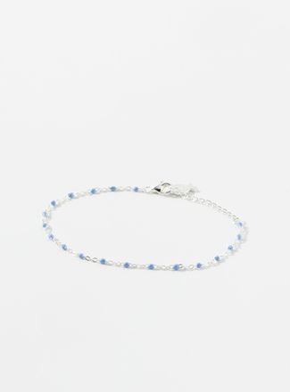 Clio Blue Womens Sky-blue beaded thin bracelet