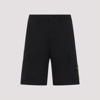 Stone Island Black Cotton Shorts