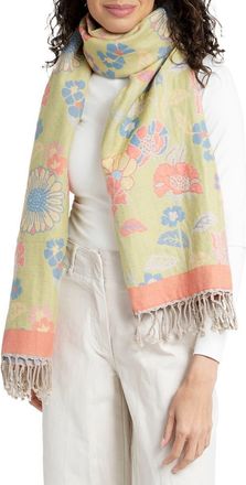 Saachi Pastel Floral Reversible Scarf in Lime at Nordstrom Rack