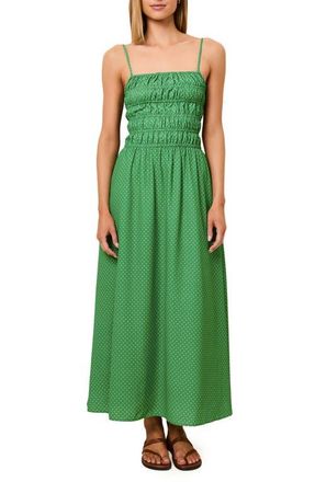 Solid & Striped The Delta Swiss Dot Open Back Maxi Sundress in Turtle Green at Nordstrom, Size X-Small