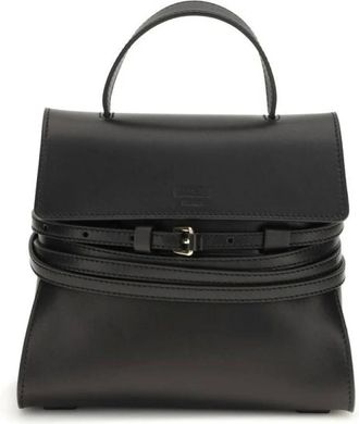 Moschino Tassen, Dames, Zwart, ONE Size, Leer, Tie Me Handtas