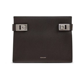 Ferragamo Heren, Tassen, Bruin, Maat: ONE Size Leer