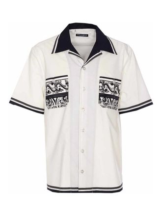 Dolce & Gabbana Maiolica Print Bowling Shirt