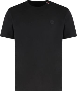 Moncler T-shirt met korte mouwen - Heren - T-shirts - Zwart - M - Katoen - Tops