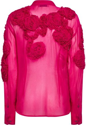 Dries Van Noten Womens Shirt Silk Muslin Fuchsia Viscose