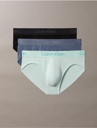 Calvin Klein Mens Ultra Soft Modal 3-Pack Hip Brief - Multi - XL