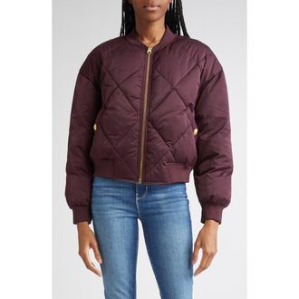 L'agence Violeta Reversible Bomber Jacket in Wine/Herringbone at Nordstrom Rack, Size Xx-Large