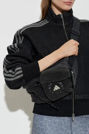 adidas ADIDAS By Stella McCartney Fleece Bag With Embroidered Logo, Womens, Black