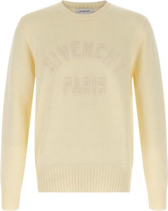 Givenchy Cotton Crewneck Sweater - Heren - Ronde hals truien - Beige - M - Katoen - Truien & Vesten
