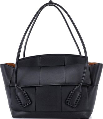 Bottega Veneta Black Intrecciato Sheep Leather Arco Bag Maxi Large (Authentic Pre-Loved)