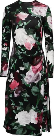 Erdem Abito midi drappeggiato a maniche lunghe - Nero