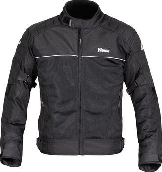 Weise Scout AA Certified Mesh Summer Armoured Motorcycle Jacket (UK, Alpha, 4XL, Regular, Regular, Black)