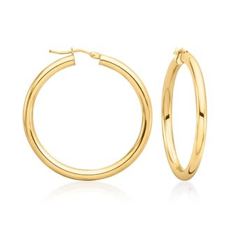 Ross-Simons Italian 3mm 14kt Yellow Gold Hoop Earrings