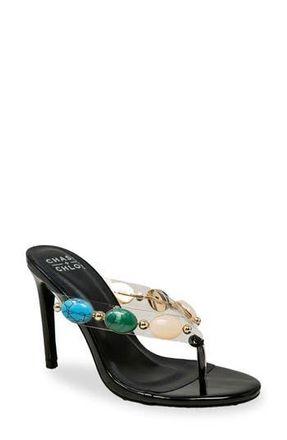 Chase + Chloe by Intouch Footwear Beaded Strap Sandal in Black Patent at Nordstrom Rack, Size 6.5