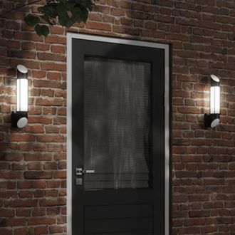 vidaXL Outdoor Wall Lights 2pcs Black Stainless Steel Vidaxl