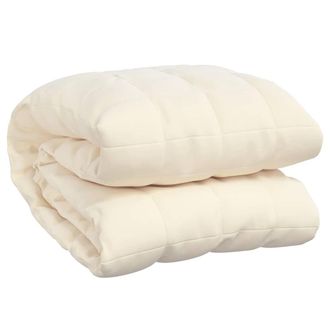 vidaXL Manta Con Peso Tela Color Crema Claro 235x290 Cm 15 Kg Vidaxl