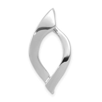 Diamond2Deal 14k White Gold Fits up to 8mm Regular, 10mm Fancy Reversible Omega Slide