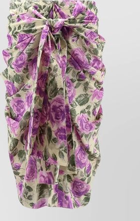 Chlo&eacute; silk skirt draped design midi length print