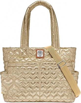 Brighton Womens Kameron Metallic Utility Tote In Gold
