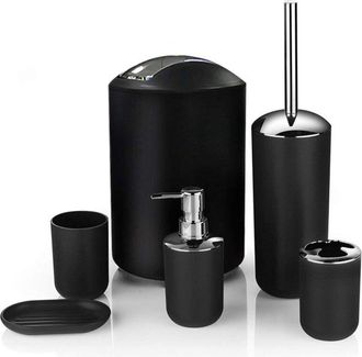 OEM Juego De Accesorios De Ba&ntilde;o, Juego De Pl&aacute;stico De 6 Piezas Para Casas Nuevas, Portacepillos De Dientes, Vaso Para Cepillos De Dientes, Jabonera, Todo 