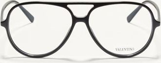 Valentino Occhiale Rotondo In Acetato unisex NERO 56