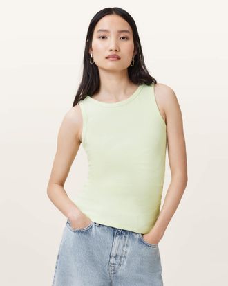 AllSaints Cotton Katarina Boat Neck Slim Fit Tank Top, Size: L