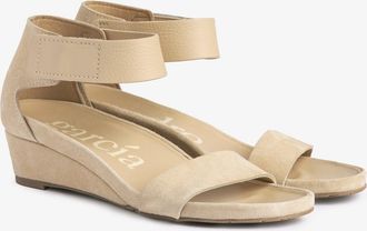 Pedro Garcia Comfort wedge sandal in beige suede | Wassila | Spring Summer 26 | PEDRO GARCIA