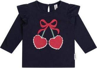 Huxbaby Cherry Pie Frill Top in Indigo at Nordstrom, Size 6-12M Au