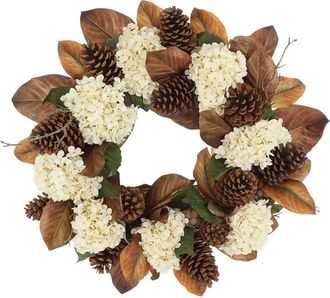 Creative Displays Inc. Handmade Fall Hydrangea & Roses Arrangement In Ceramic Bowl
