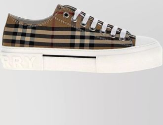 Burberry canvas round toe rubber sole sneakers