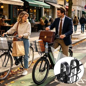 OEM Gancho Para Cesta De Bicicleta - Soporte Ajustable Para Bicicletas - Organiza Tus Bicicletas - Montaje R&aacute;pido - Hasta 5 Kg - Negro