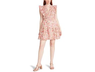 Steve Madden Kianna Dress Womens Clothing White Ditsy Flora : MD (US 6-8), Cotton